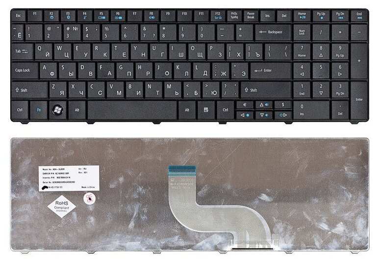 Клавиатура для ноутбука Packard Bell EasyNote TE69BM черная версия 2 810₽