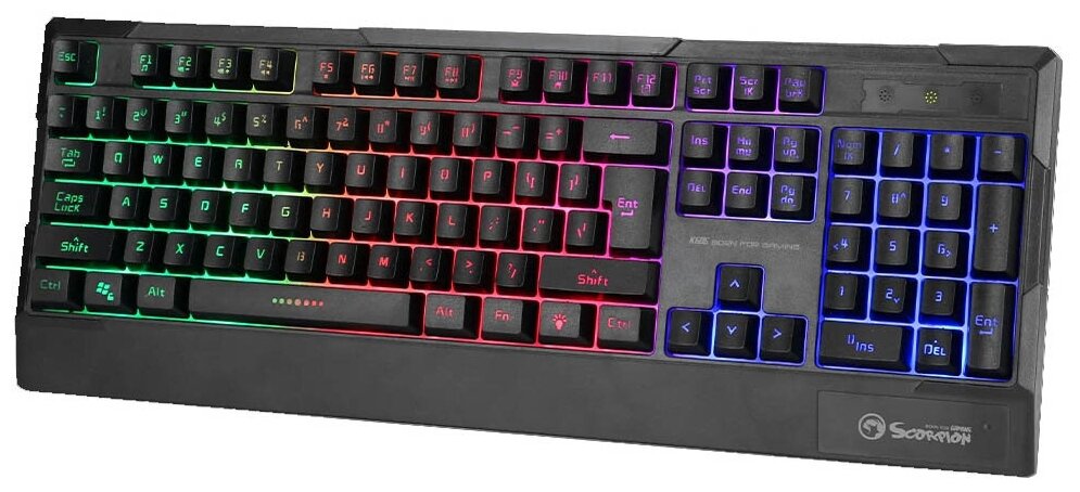 Клавиатура игровая Marvo K606 104 клавиши с подсветкой проводная USB 15м черная