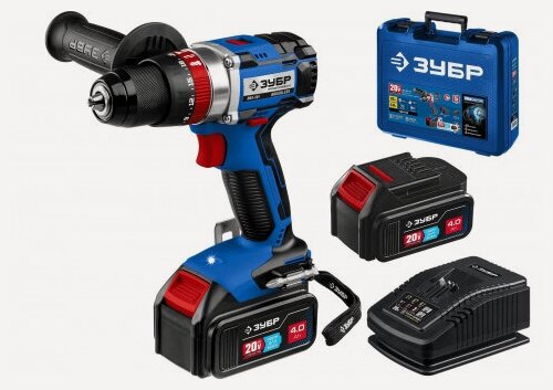 Изображение товара Дрель-шуруповерт аккумуляторная Зубр DBS-201-42, 2 АКБ (4Ач)