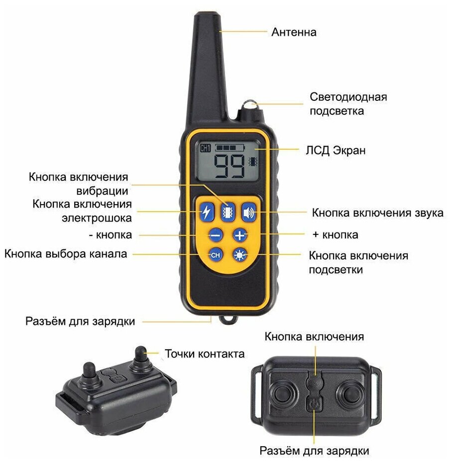 Электронный ошейник для дрессировки собак Р-880 PRO. Обновленная модель 2024г. — фото 1