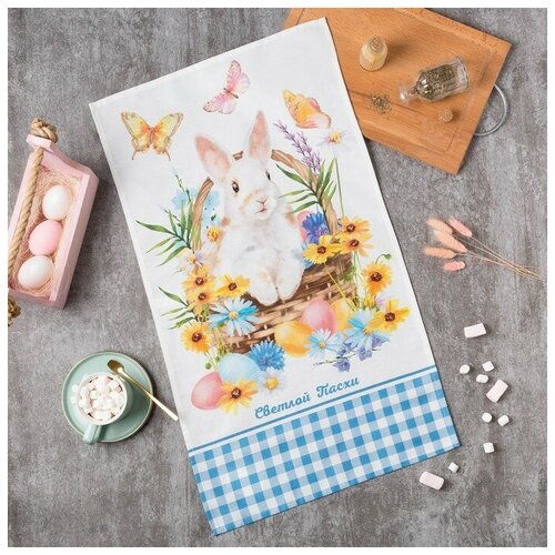 фото Полотенце "зайчики" 40х73 см, 100% хл, саржа 190 гр/м2 4778285 этель