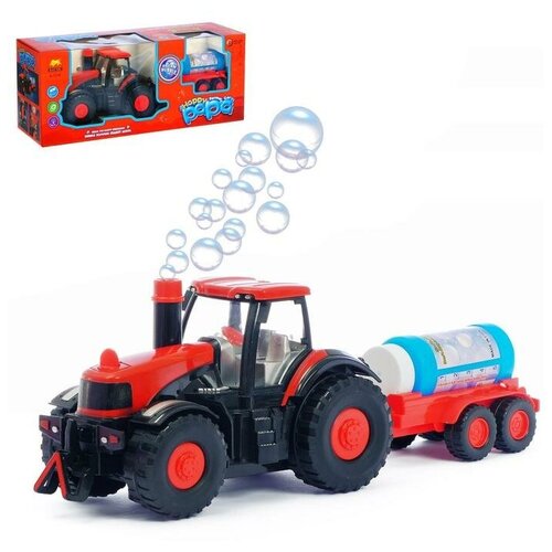 Трактор «Фермер», с мыльными пузырями, работает от батареек, свет и звук мыльные пузыри панды 3 5 × 2 5 × 14 см