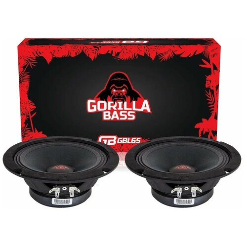 Колонки автомобильные KICX Gorilla Bass GBL65, Мидбас, 16.5 см, 200 Вт, комплект 2 шт