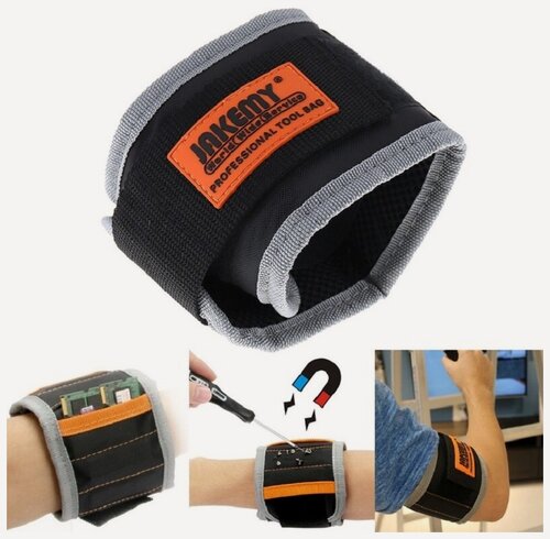 Изображение товара Магнитный браслет для ремонта Jakemy сумка для удерживания винтов, гвоздей, сверл
