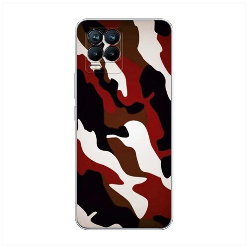фото Силиконовый чехол "бордовый камуфляж" на realme и oppo realme 8 / реалми 8 case place