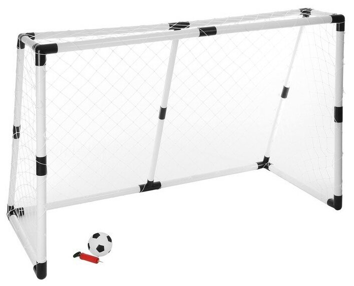Ворота футбольные сборные 190 х 90 х 132 с сеткой (мяч+насос в комплетке)