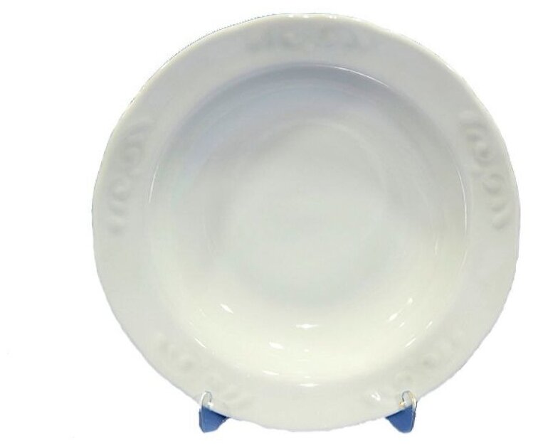 Набор тарелок "белье/Надежда" глубоких круглых, фарфоровых, белых, 2 штуки