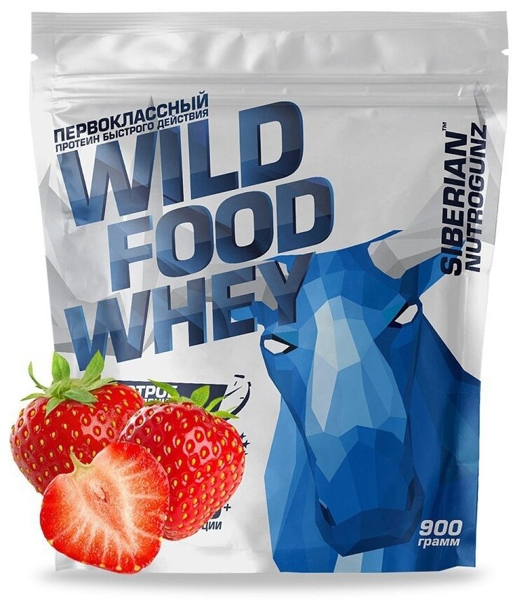 Сывороточный протеин Nutrimix Wild Food Whey, клубника, 900 гр.