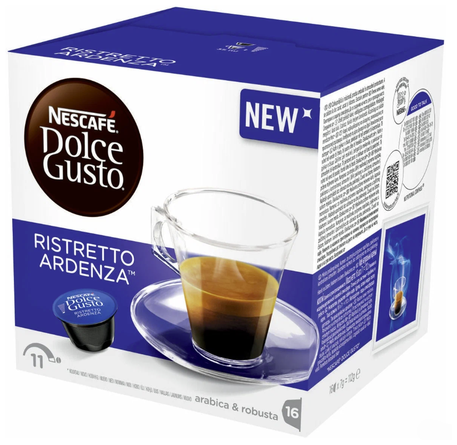 Кофе в капсулах Nescafe Dolce Gusto Ristretto Ardenza, натуральный, интенсивность 9, 16 порций, 16 кап. в уп.