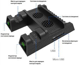 Многофункциональный стенд DOBE для XBOX с индикаторами и функцией охлаждения, TYX-1840