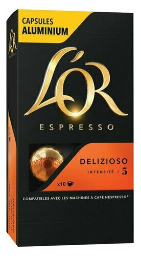 Кофе в алюминиевых капсулах L'OR "Espresso Delizioso" для кофемашин Nespresso, комплект 5 шт., 10 порций, 4028608 - фотография № 2