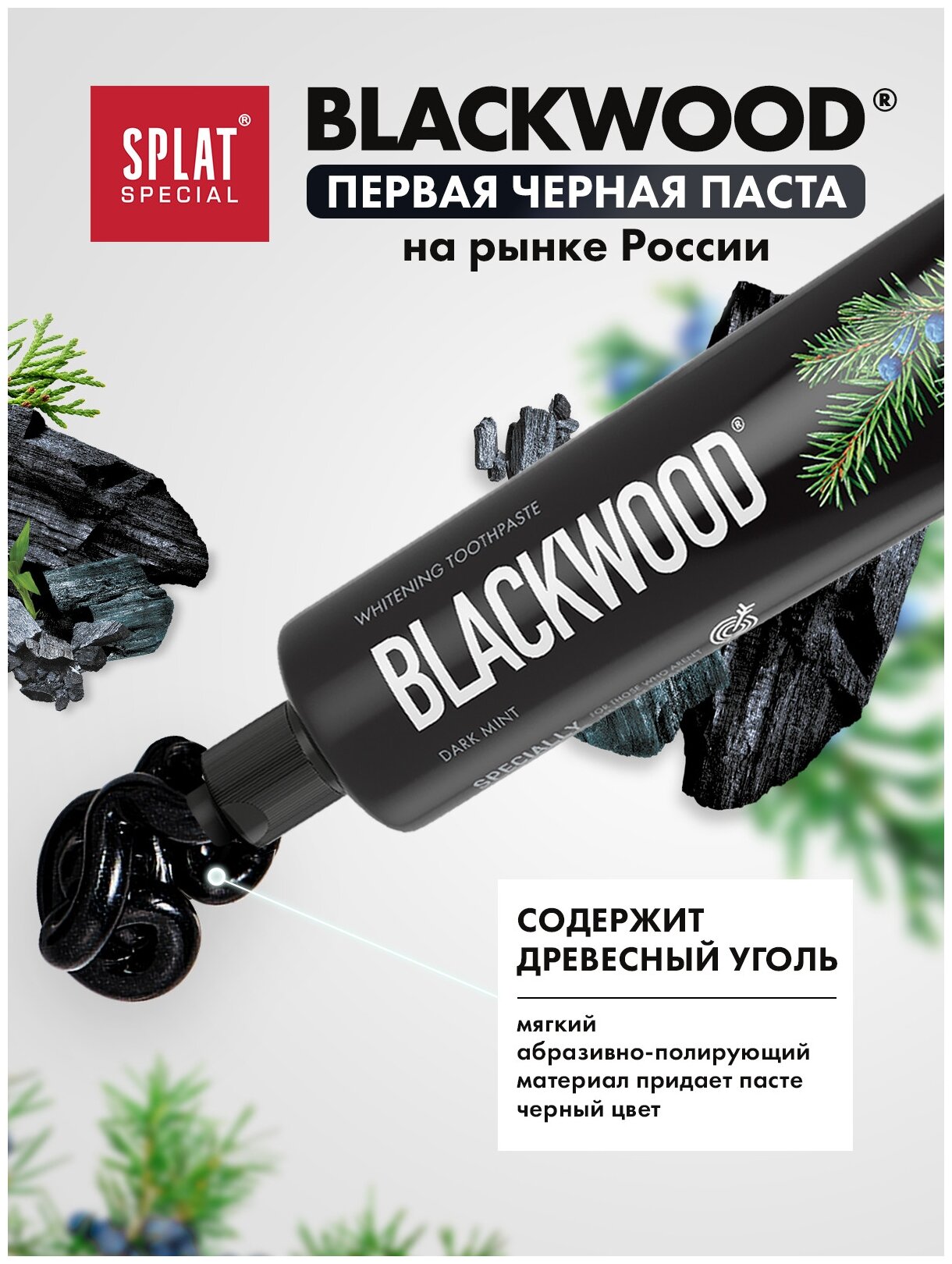 Зубная паста Splat Special Blackwood древесный уголь, отбеливающая, 75 мл - фотография № 12