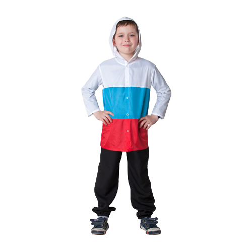 фото Дождевик детский "россия", триколор, ткань плащёвая с водоотталкивающей пропиткой, рост 98-104 см нет бренда