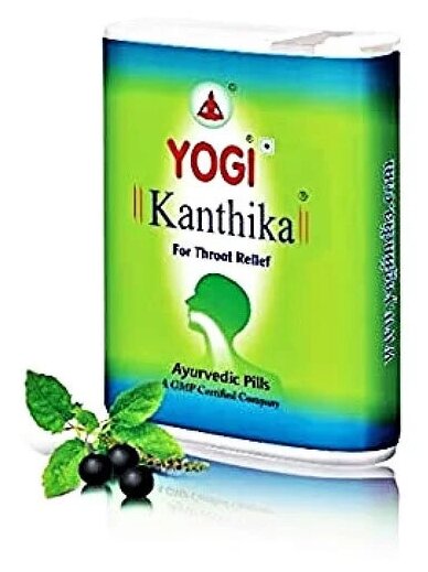 Йоги Кантика Йоги Аюрведа (Yogi Kanthika Yogi Ayurveda) от боли в горле и простуды, 70 гранул