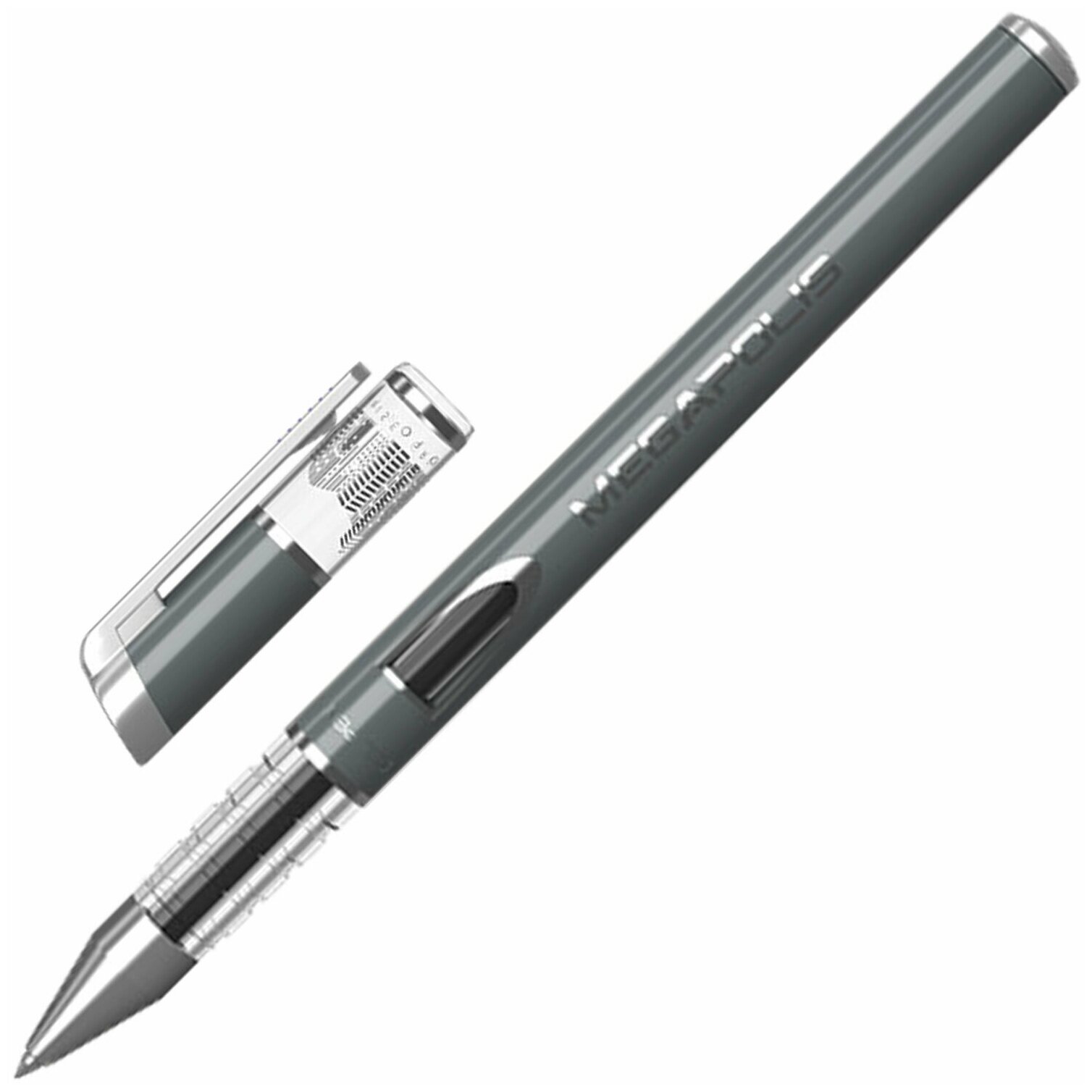 Ручка гелевая ERICH KRAUSE "Megapolis Gel", черная, корпус с печатью, узел 0,5 мм, линия письма 0,4 мм, 93