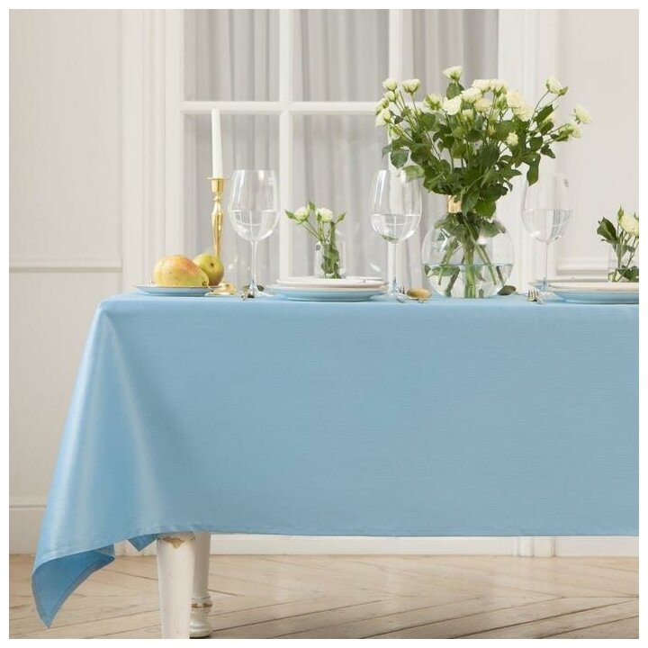 фото Скатерть Этель Elegance 150*180 +/-3см, цв. серо-синий, пл. 192 г/м2, хл с вгмо