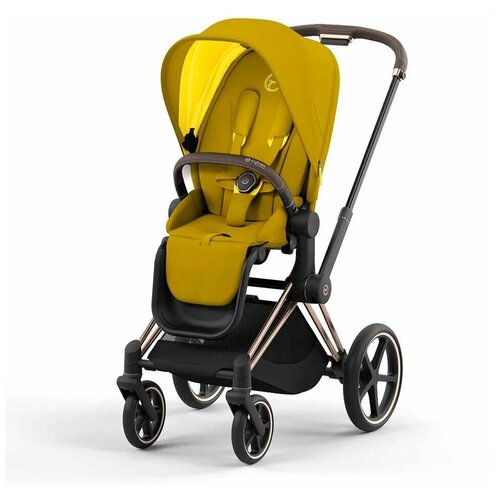 Коляска 2 в 1 Cybex PRIAM IV Mustard Yellow шасси Rosegold коляска 3 в 1 cybex priam iv soho grey шасси rosegold