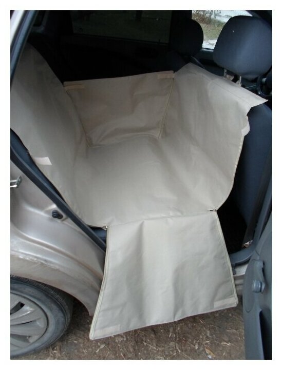 фото Автогамак для животных "AvtoPoryadok", на 1/2 сиденья, с защитой дверей бежевый