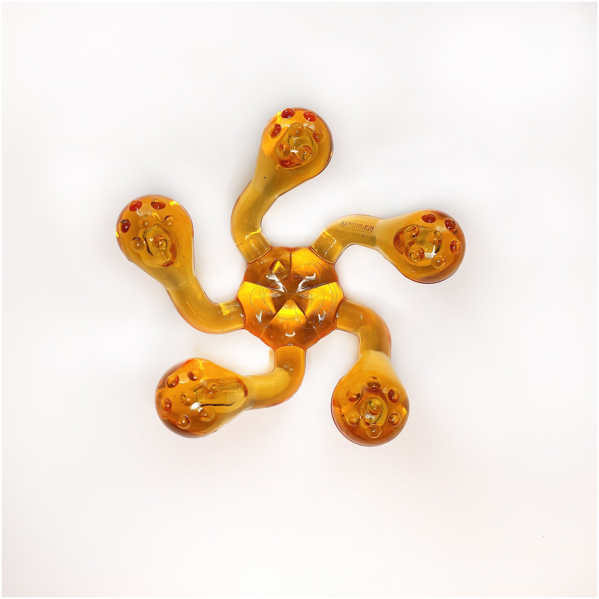 Массажер медицинский Лапонька-2 с шипами, механический для тела, от целлюлита, расслабляющий, оранжевый - фотография № 5