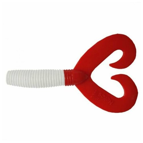 твистер helios credo double tail white Твистер Helios Credo Double Tail 7,5 см White & Red HS-12-003, набор 7 шт.