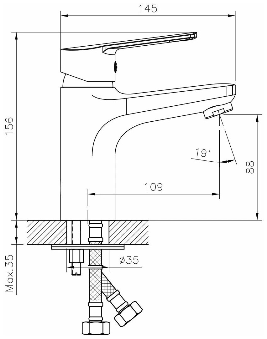 Смеситель для умывальника монолитный Decoroom DR22011