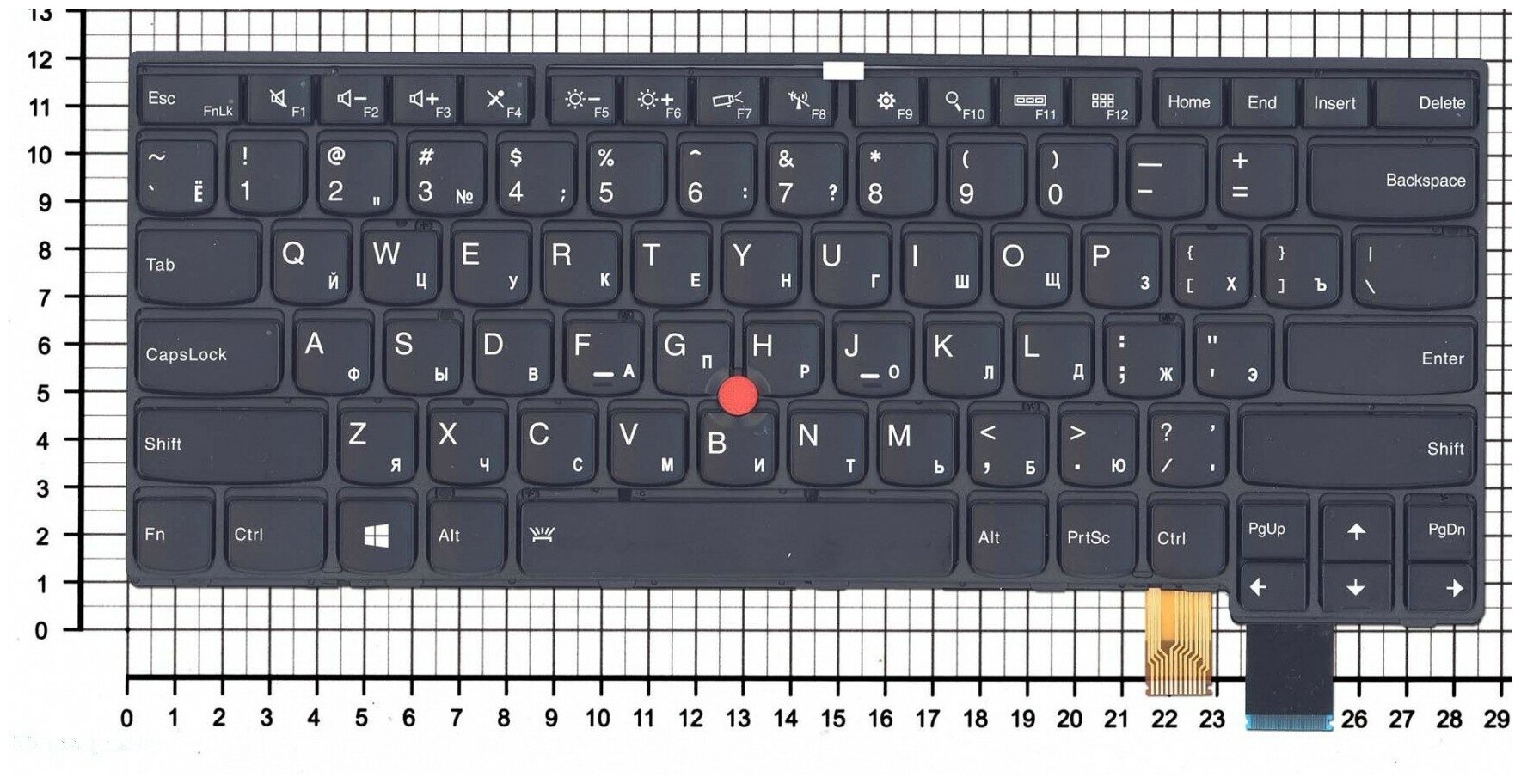 Клавиатура для ноутбука Lenovo PK1310A1B00 черная с черной рамкой и подсветкой