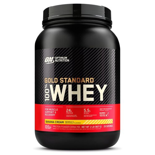Протеин Optimum Nutrition 100% Whey Gold Standard, 909 гр., банановый крем