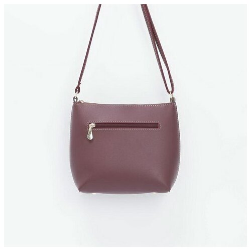 фото Кросс-боди, отдел на молнии, наружный карман, длинный ремень, цвет бордовый нет бренда