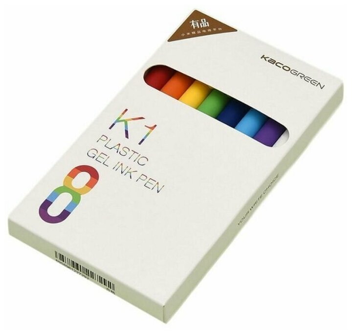 Набор гелевых ручек KACO K1 Candy Color Colorful Black Gel Ink Pen 8 шт, черные чернила