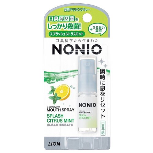 Купить LION Спрей для свежего дыхания Nonio с ароматом трав и мяты 5 мл, бесцветный/зеленый