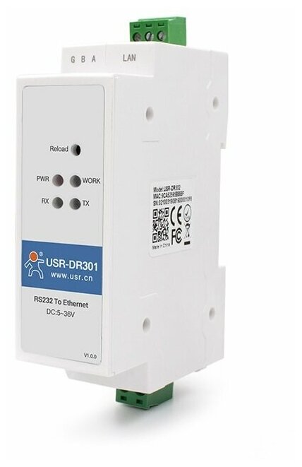 USR-DR301 преобразователь RS232 в Ethernet