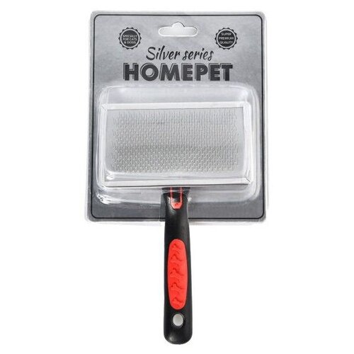 Пуходерка Homepet Silver Series металлическая для кошек и собак (18 х 11,3 см, Черный)