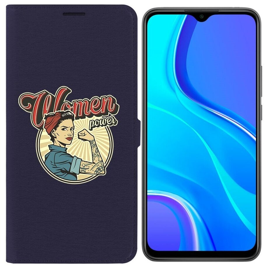 Чехол-книжка / Защитный кейс / Krutoff Eco Book для Xiaomi Redmi 9 Women Power (синий)