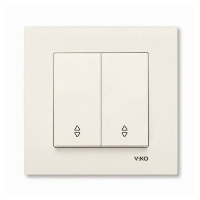 Выключатель 2 кл проходной (переключатель) Karre кремовый встроенный монтаж (Viko) арт. 90960117
