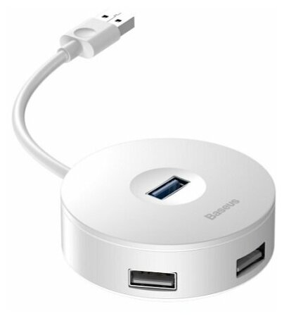 Адаптер Baseus Round Box HUB Adapter Type-C - 4 x USB 10cm (CAHUB-G01, CAHUB-G02) (white)