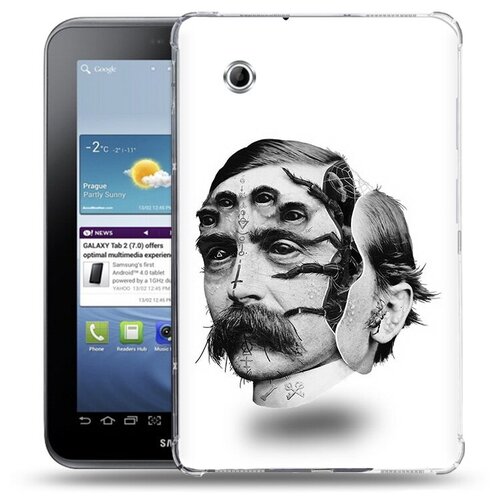 Чехол задняя-панель-накладка-бампер MyPads страшное лицо мужчины для Samsung Galaxy Tab 2 7.0 GT-P3100/P3110 противоударный