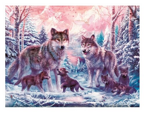 Картина стразами (алмазная мозаика) 30х40 см, остров сокровищ "Волки", на подрамнике, 662423