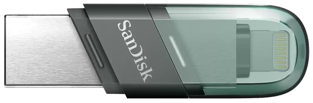 Флеш-накопитель USB 3.1 64GB SanDisk Flip iXpand (Type A + Lightning) голубой/серебро