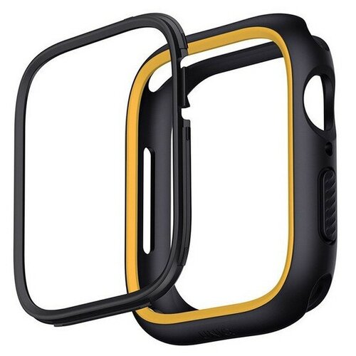 Чехол Uniq Moduo interchangable case для Apple Watch 45/44 mm, черный/желтый (Black/Mustard) (45MM-MDBLKMUS)