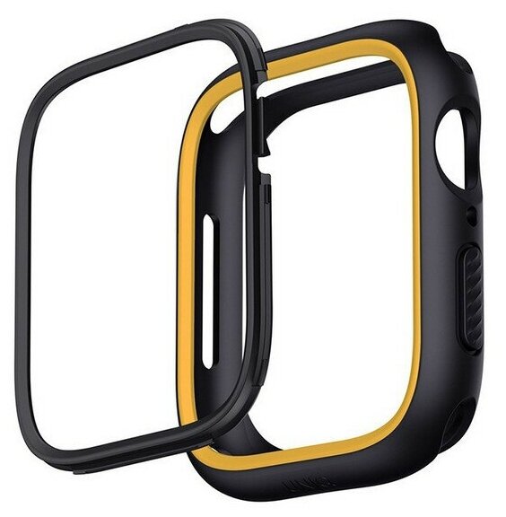 Чехол Uniq Moduo interchangable case для Apple Watch 45/44 mm черный/желтый (Black/Mustard) (45MM-MDBLKMUS)