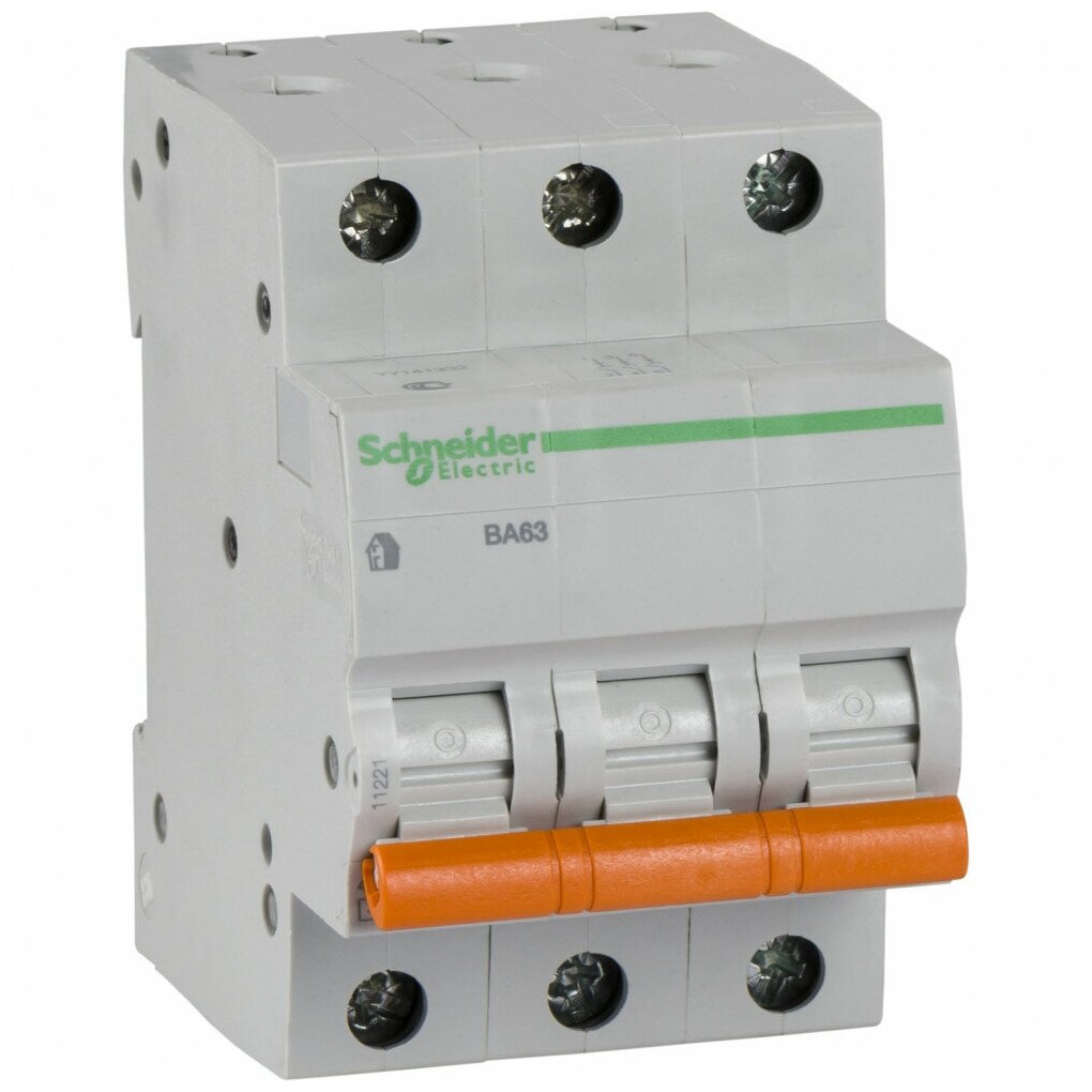 Выключатель автоматический модульный 3п C 6А 4.5кА BA63 Домовой SchE SCHNEIDER ELECTRIC 11221 (1 шт.)