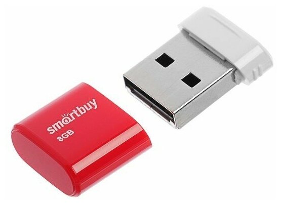 Флешка Smartbuy Lara 8 Гб USB2.0 чт до 25 Мб/с зап до 15 Мб/с красная