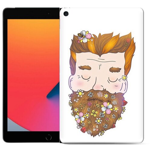 Чехол задняя-панель-накладка-бампер MyPads мужчина с цветами в бороде для iPad mini 5 7.9 (2019)-A2133/A2124/A2126/A2125 противоударный