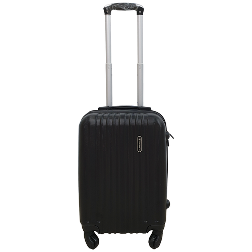 Чемодан, чемодан на колесиках , размер S, пластиковый чемодан цвет черный , прочный чемодан