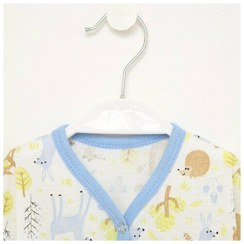 фото Комбинезон с чепчиком детский а.78-10 кт, молочный/голубой, рост 80, юниор текстиль