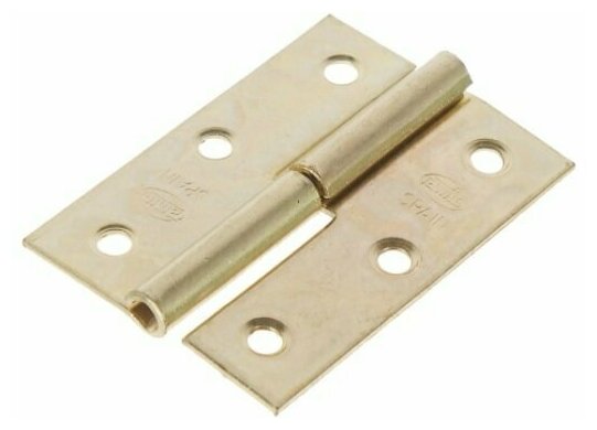 фото Петля мебельная карточная съёмная правая, 50х35 мм, сталь, цвет золото