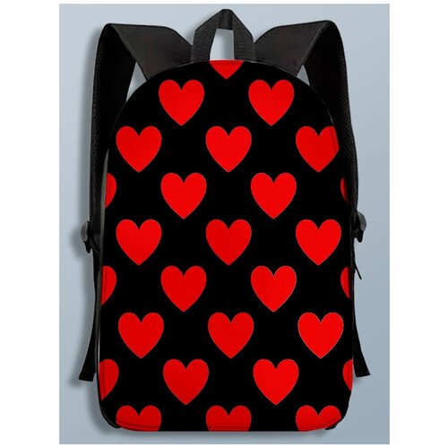 фото Рюкзак сердце (сердечко, красное на черном, минимализм) - 194 а3 brutbag