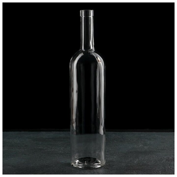 Хрустальный звон Бутылка стеклянная «Оригинальная», 1 л, h=35 см, цвет прозрачный - фотография № 1