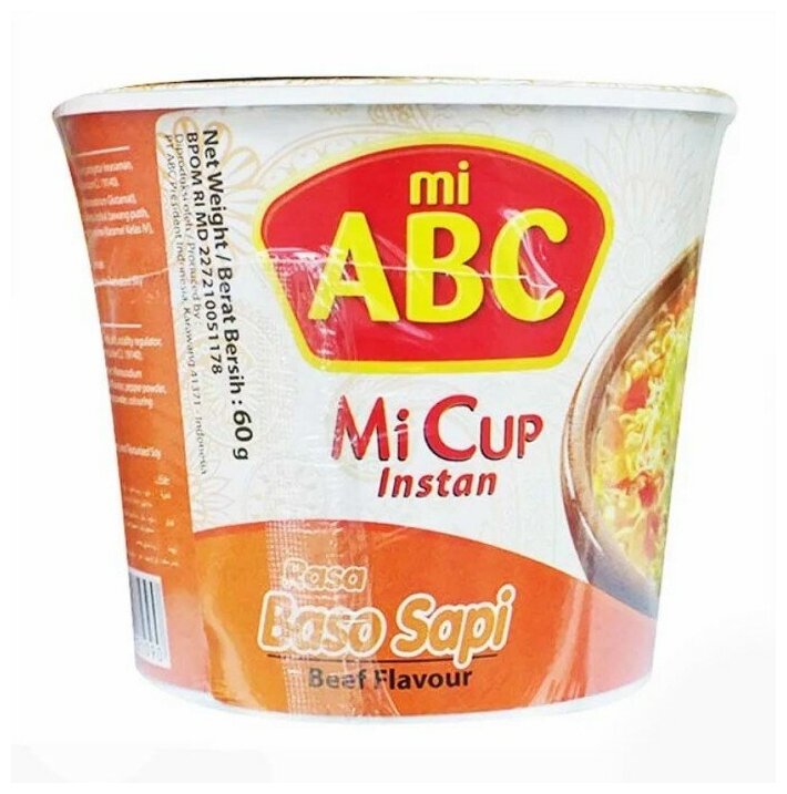 Лапша б/п со вк. Мясные фрикадельки Mi ABC, 60 гр