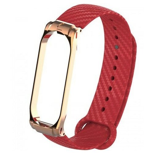 Ремешок силиконовый с металлическим основанием для Xiaomi Mi Band 4 Strap (Red/Красный)